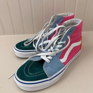Vans Green, Pink, Orange and White Skate Shoes